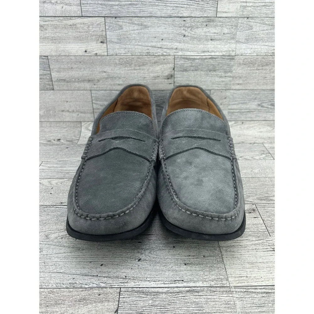 Jack Erwin Decker Men Sz 11M‎ Grey Suede Penny Driving Loafers Made in Brazil
